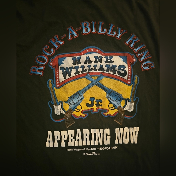 1986 Hank Williams Jr Vintage Country Music Tour Tee Shirt - Picture 2 of 5